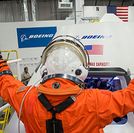 Boeing Displays CST-100 Spacecraft Prototype Model at Kennedy Space Center; John Elbon Comments - top government contractors Boeing photo