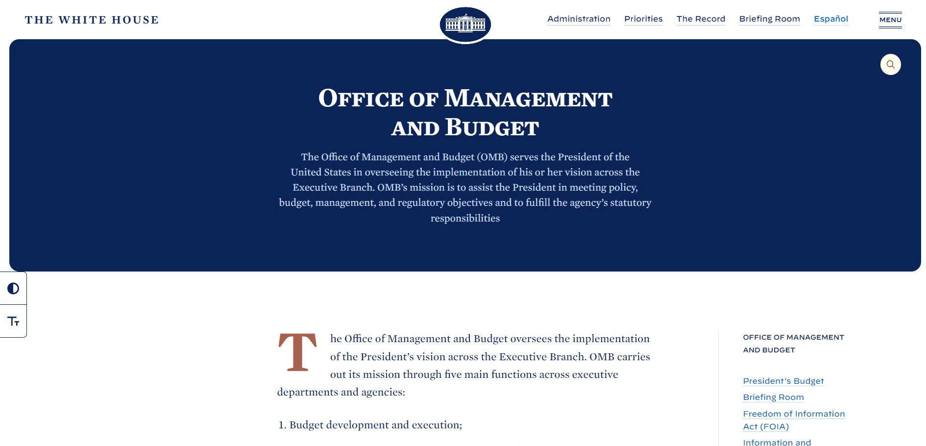 Office of Management and Budget