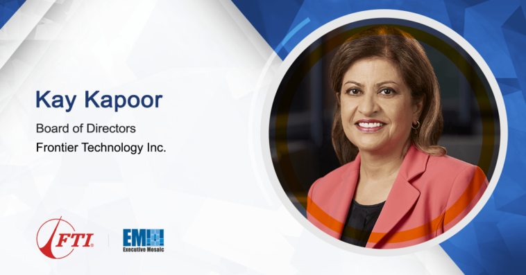 Arya Technologies CEO Kay Kapoor Joins Frontier Technology Inc.’s Board