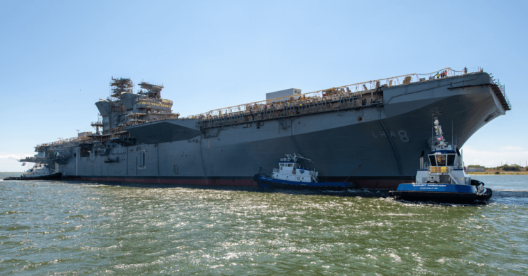 HII Ingalls Shipbuilding Christens Navy’s New Multi-Purpose Amphibious Assault Ship
