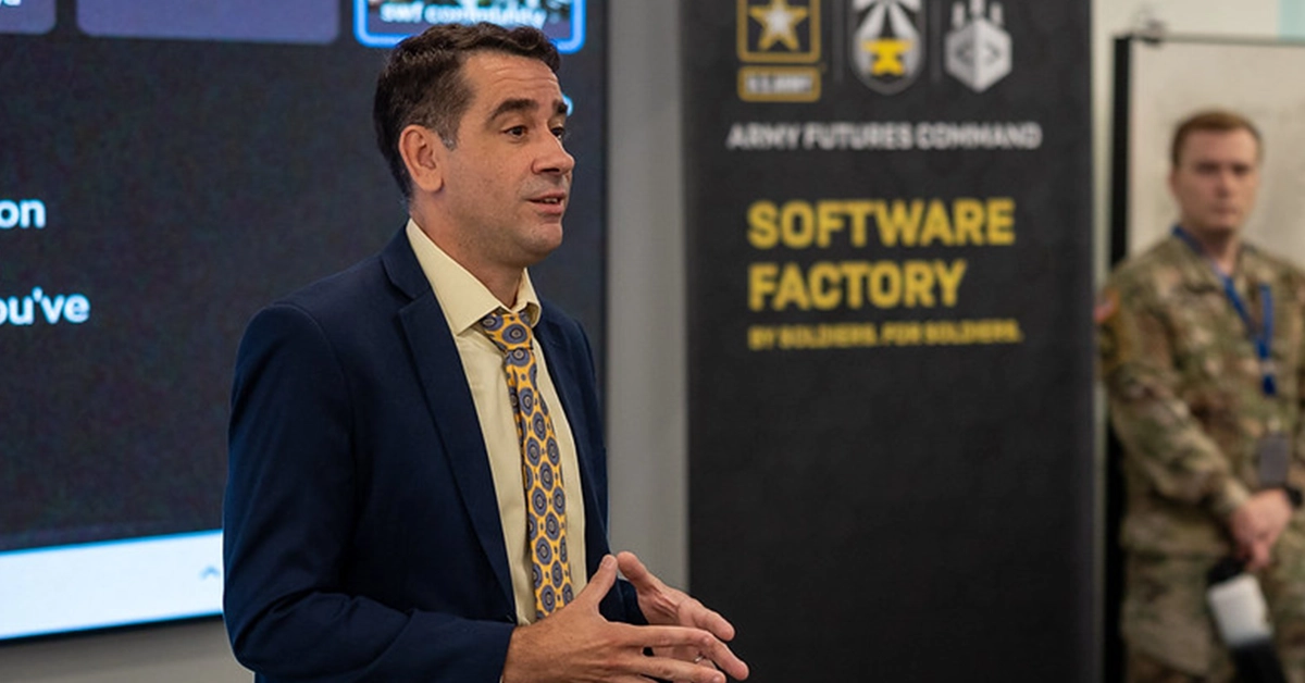 Leonel Garciga, Chief Information Officer of the U.S. Army: Keynote Speaker at the 2024 Army Summit - top government contractors Leonel Garciga during his visit to the U.S. Army software factory in Austin, Texas
