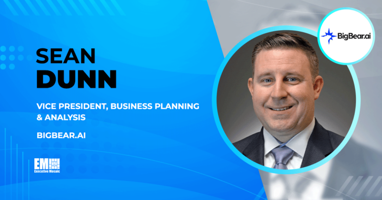Sean Dunn Appointed Business Planning & Analysis VP at BigBear.ai
