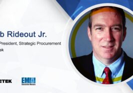 Rob Rideout Jr. Appointed to Strategic Procurement VP at Ametek