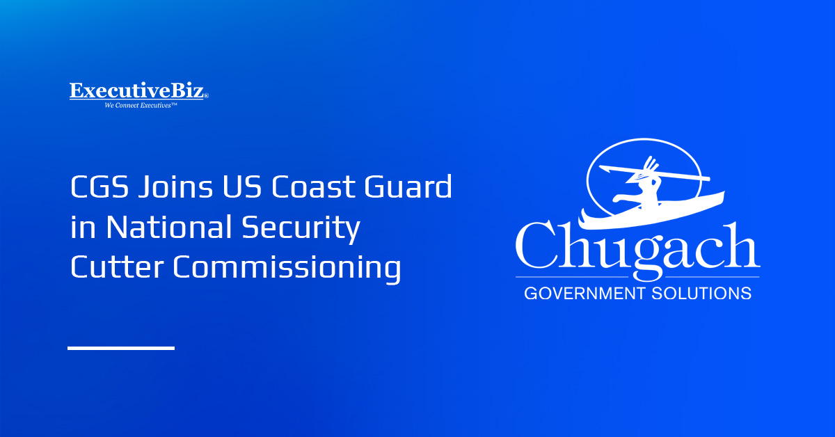 Chugach Government Solutions logo. CGS joins the US Coast Guard in celebrating the commissioning of Storis.