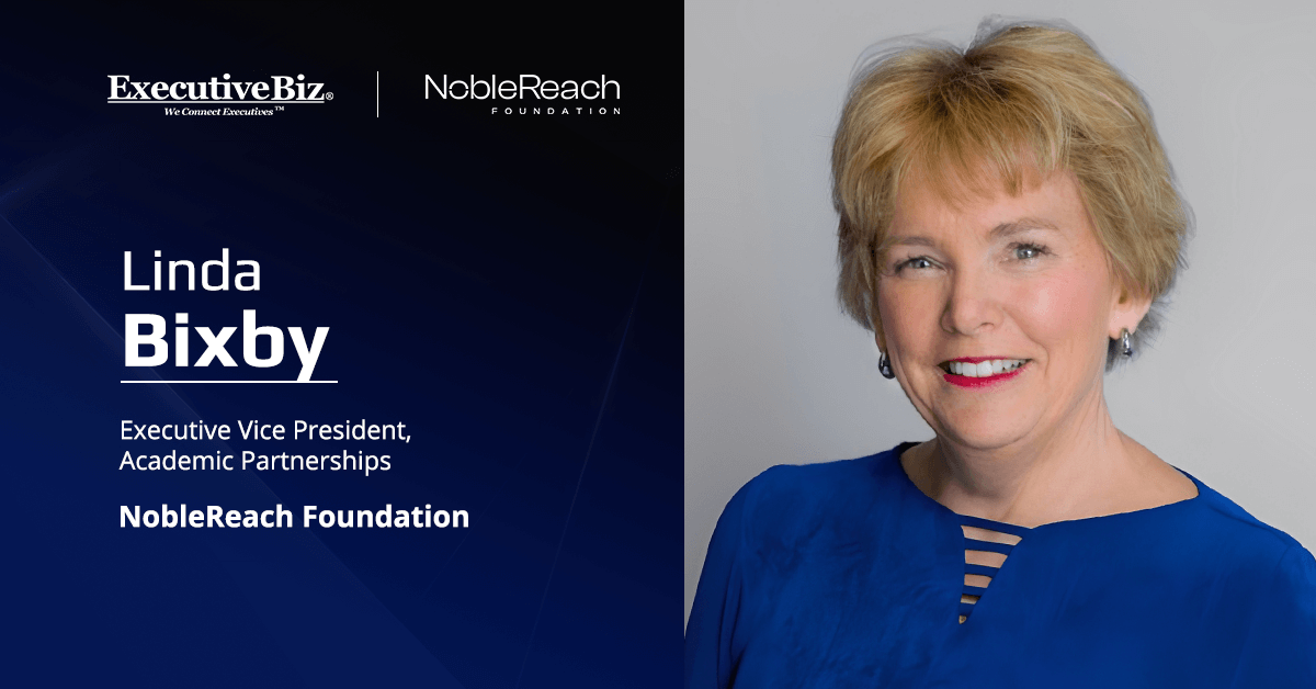 Linda Bixby, academic partnerships EVP at NobleReach. Bixby comments about the non-profit's partnership with the Coast Guard