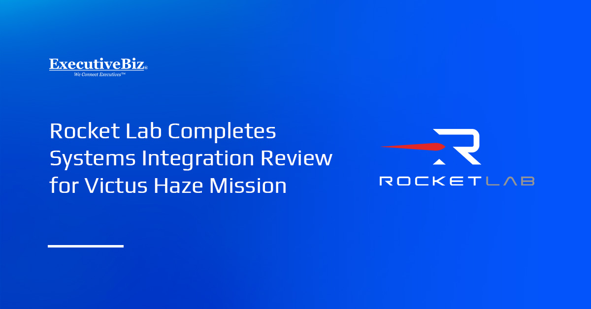 Rocket Lab logo. Rocket Lab’s national security business concluded the Victus Haze mission systems integration review.