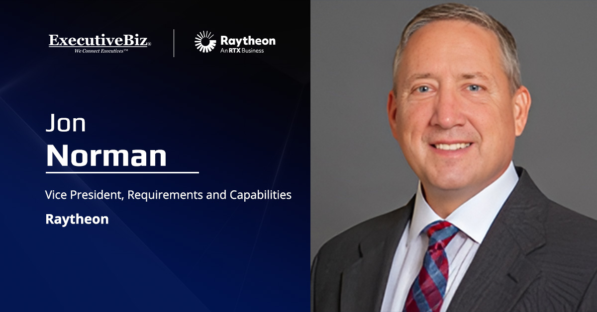 Jon Norman, vice president of requirements and capabilities at Raytheon. Norman talked about recent AMRAAM changes.