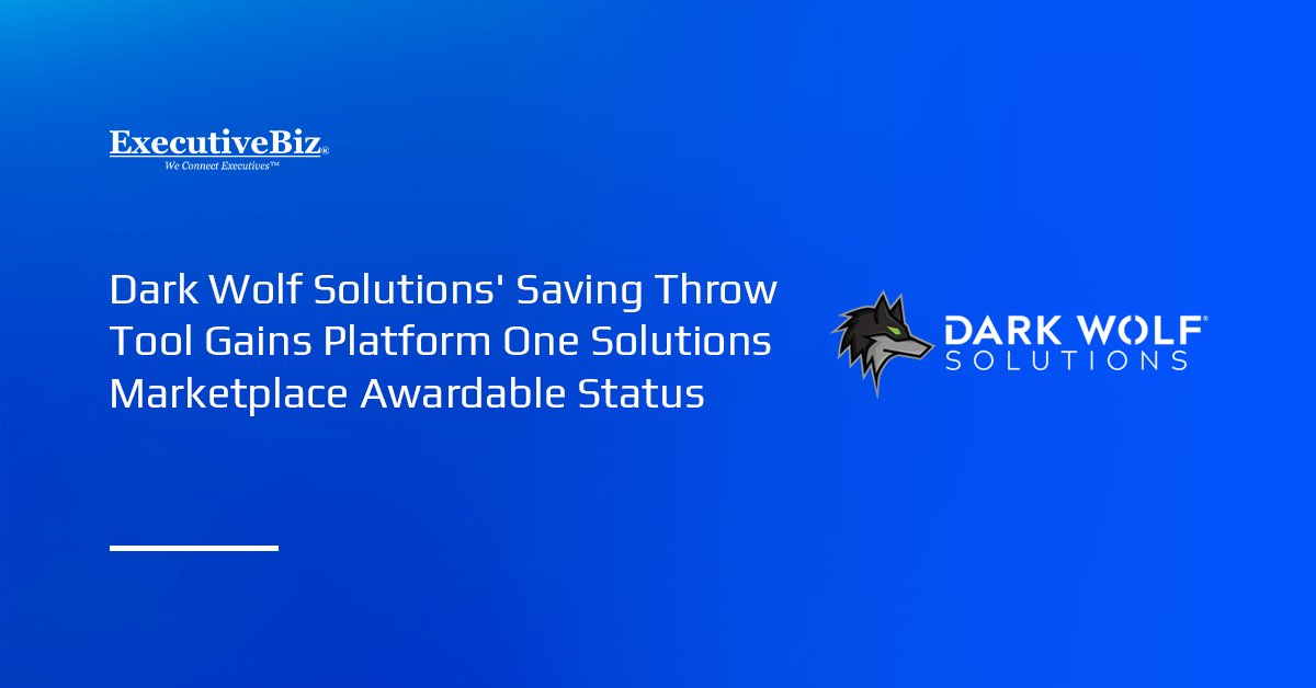 Dark Wolf Solutions logo. Company DevSecOps tool "Awardable" under P1 marketplace