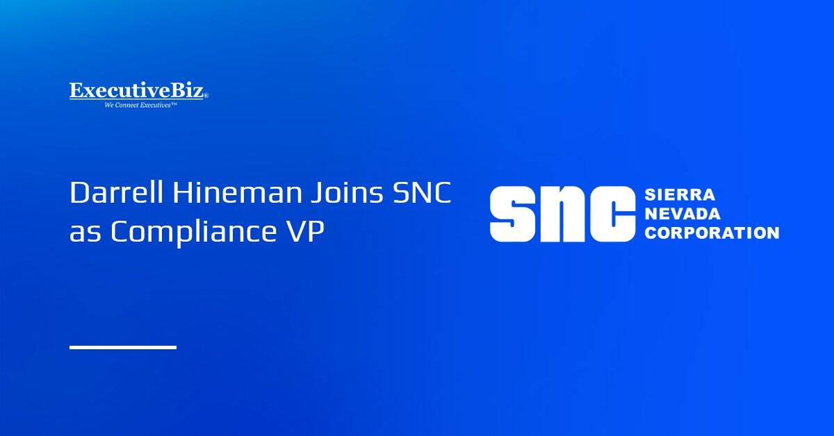 Sierra Nevada Corporation logo. SNC appointed Darell Hineman as vice president of compliance.