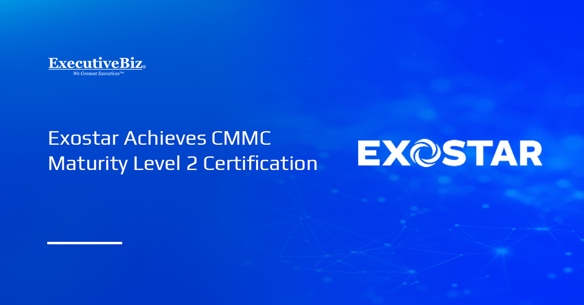 Exostar Achieves CMMC Maturity Level 2 Certification Exostar's logo. Exostar has been audited by a CMMC 3rd Party Assessment Organization.
