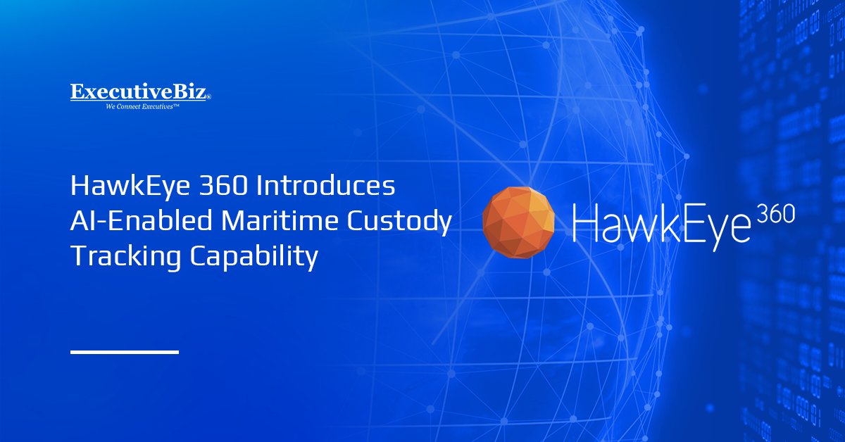 HawkEye 360 logo. HawkEye 360 unveiled an AI-based maritime custody tracking feature to enhance global maritime awareness.