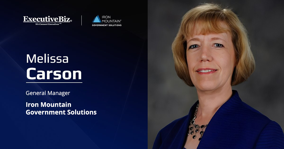 Melissa Carson. The GM at Iron Mountain Government Solutions outlines how agencies can build a data foundation for AI.