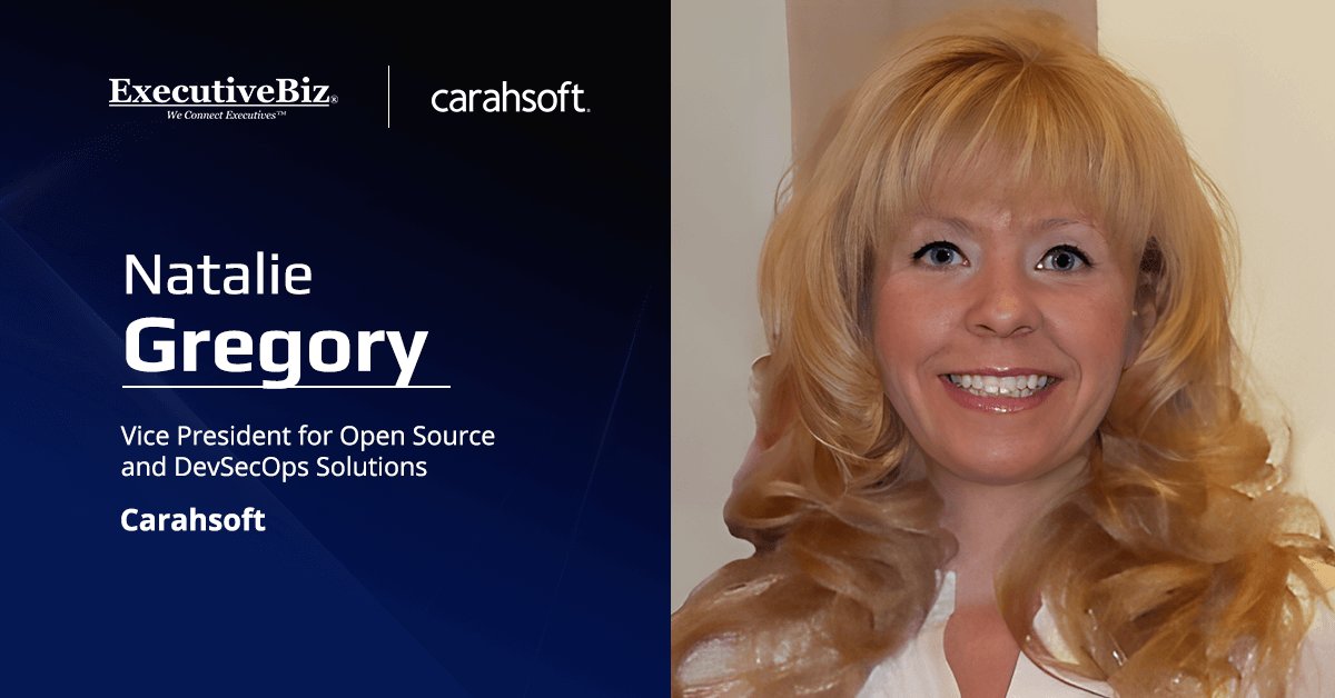 Natalie Gregory, vice president at Carahsoft. Gregory commented about Carahsoft's partnership with Gomboc AI