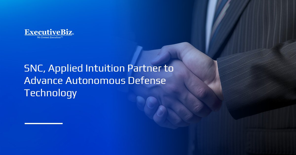 Handshake signifying partnership. SNC and Applied Intuition partnered to advance autonomous defense technology deployment.