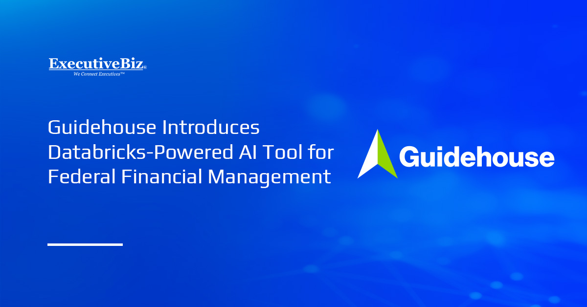 Guidehouse logo. Guidehouse introduced FM of the Future, a Databricks-powered AI platform.