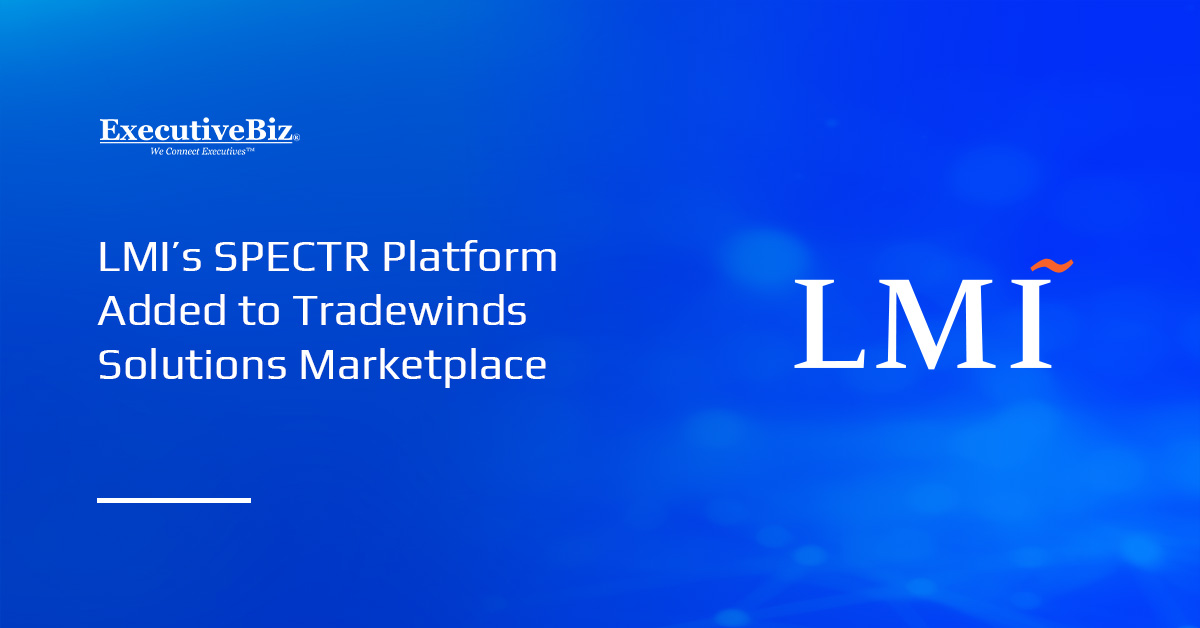 LMI logo. LMI’s SPECTR asset tracking platform has made its launch on CDAO’s Tradewinds Solutions Marketplace.
