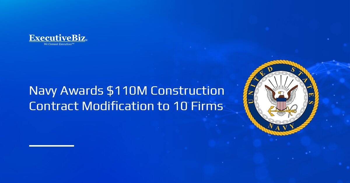 U.S. Navy seal. The U.S. Navy awarded a contract modification to 10 construction firms.