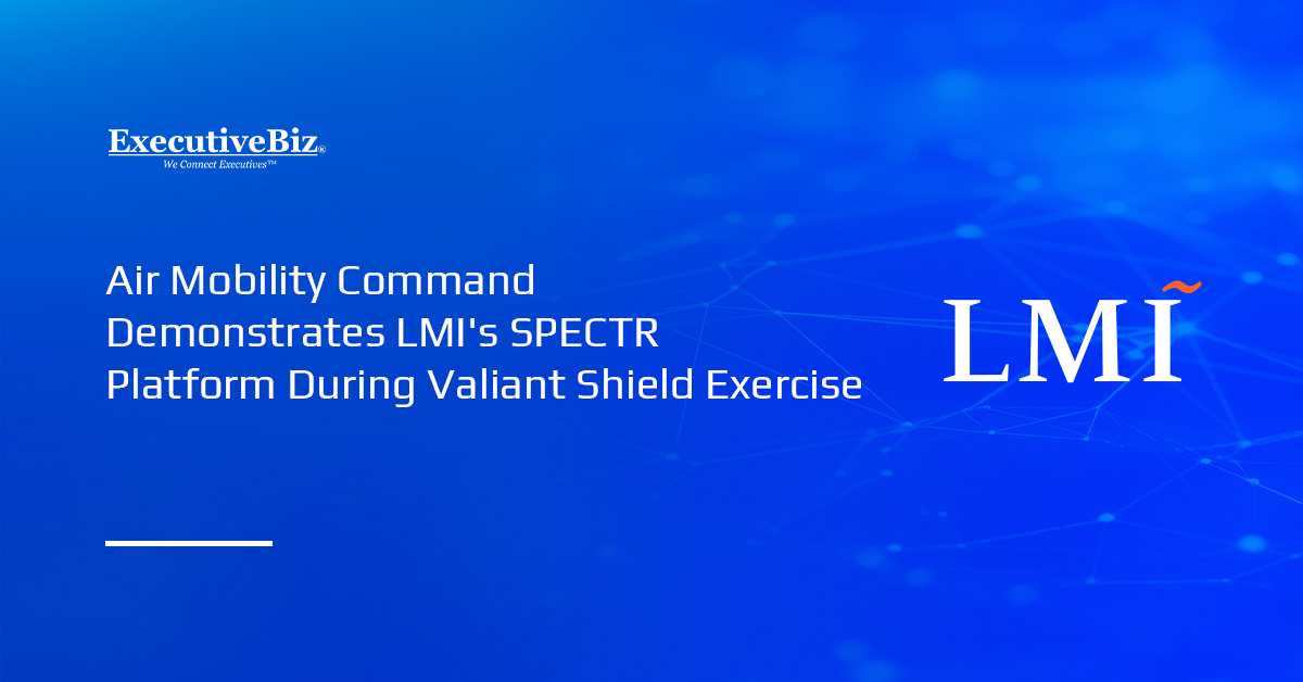 LMI logo. Air Mobility Command demonstrated LMI's SPECTR asset visibility platform during Exercise Valiant Shield.