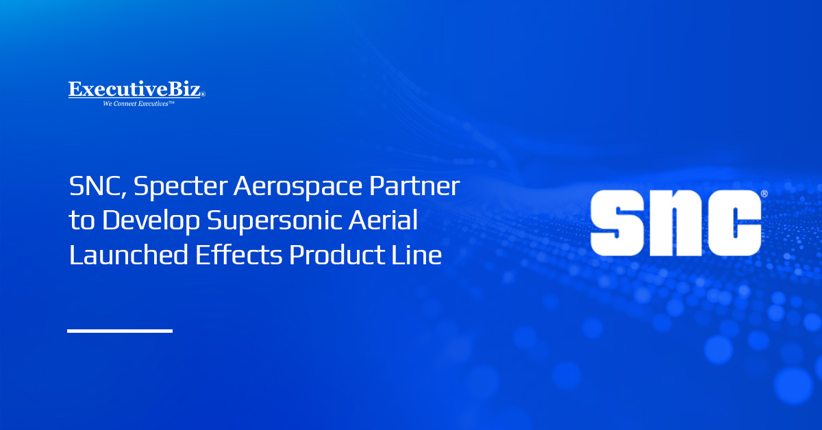 SNC logo. SNC signed an agreement with Specter Aerospace to develop supersonic aerial launched effects.