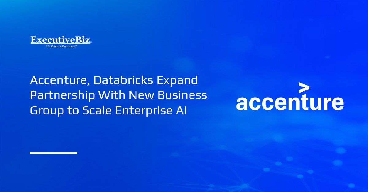 Accenture logo. Accenture and Databricks launched a new business group to help organizations scale AI applications.