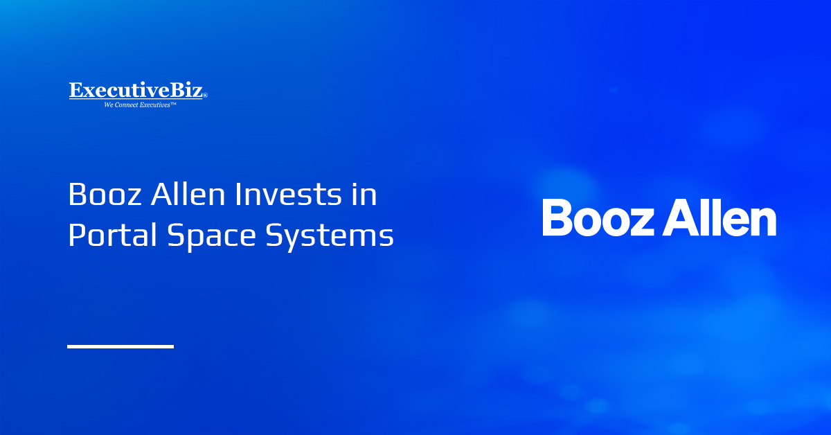 Booz Allen Hamilton logo. Booz Allen’s venture arm has invested in maneuverable spacecraft developer Portal Space Systems.