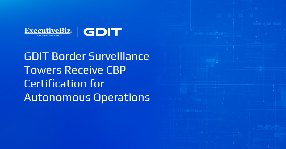 GDIT logo. GDIT secures CBP certification for its AI-enabled surveillance towers.