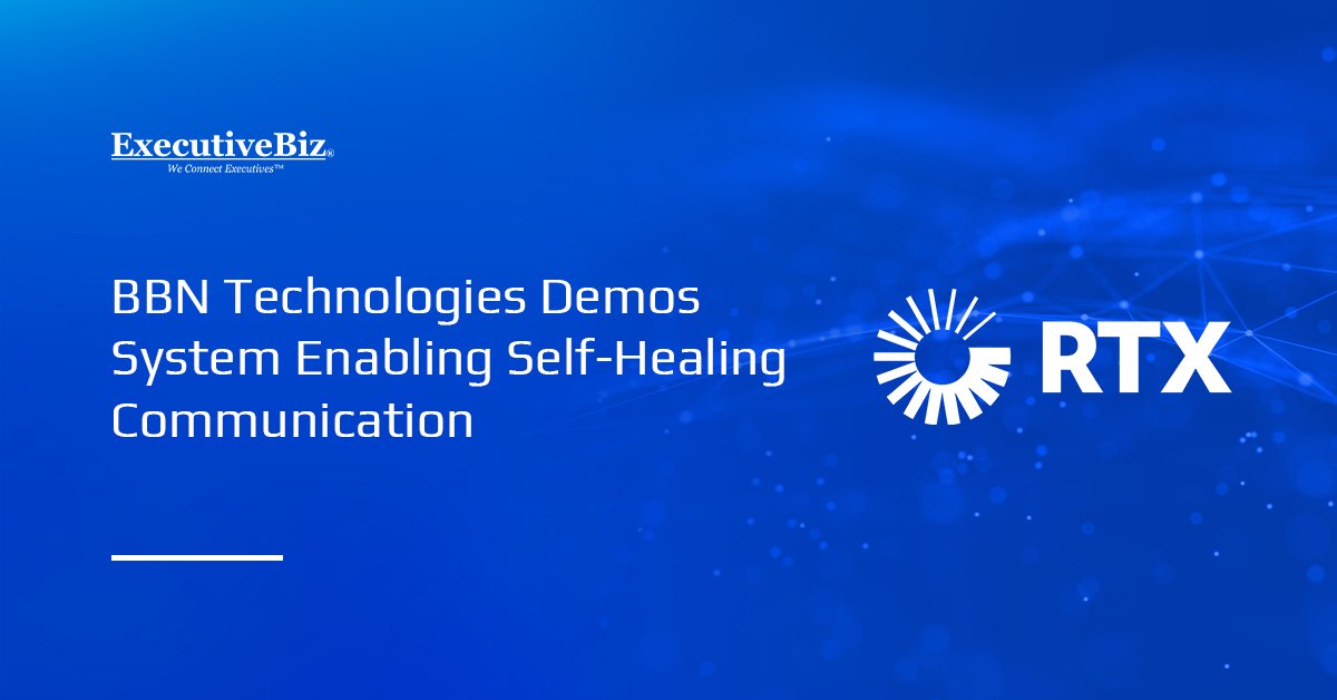 RTX logo. BBN Technologies demonstrated a system that enables self-healing communication.