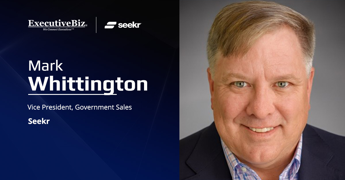 Mark Whittington Joins Seekr as Government Sales VP Mark Whittington. The public sector tech executive has joined Seekr as VP of government sales.