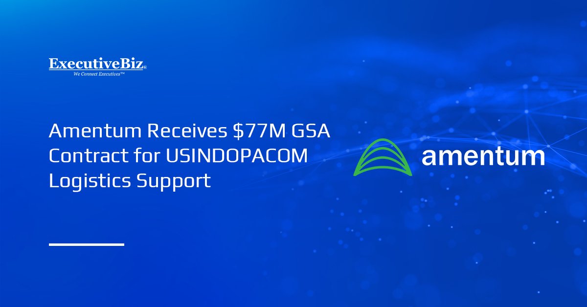 Amentum Receives $77M GSA Contract for USINDOPACOM Logistics Support Amentum logo. The company received a $77M contract to use AI to improve USINDOPACOM supply chains.