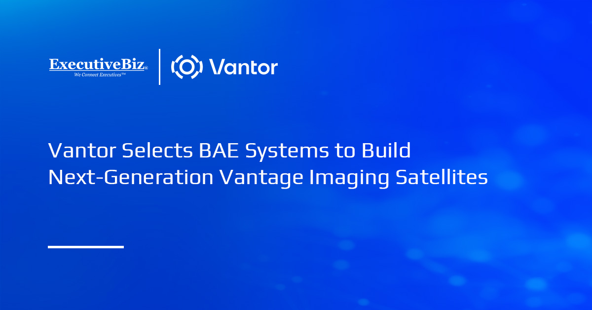 Vantor logo. Vantor has selected BAE Systems to build its next-generation Vantage imaging satellites.
