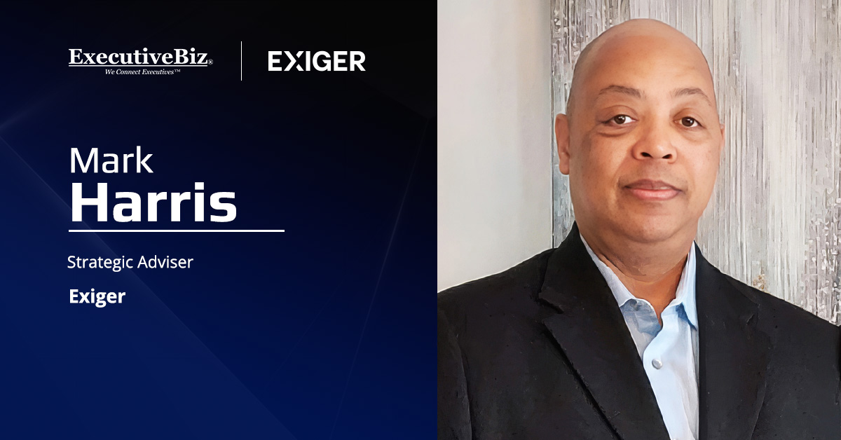 Retired Navy Capt. Mark Harris. The new Exiger strategic adviser brings to his new role 30 years of professional experience.