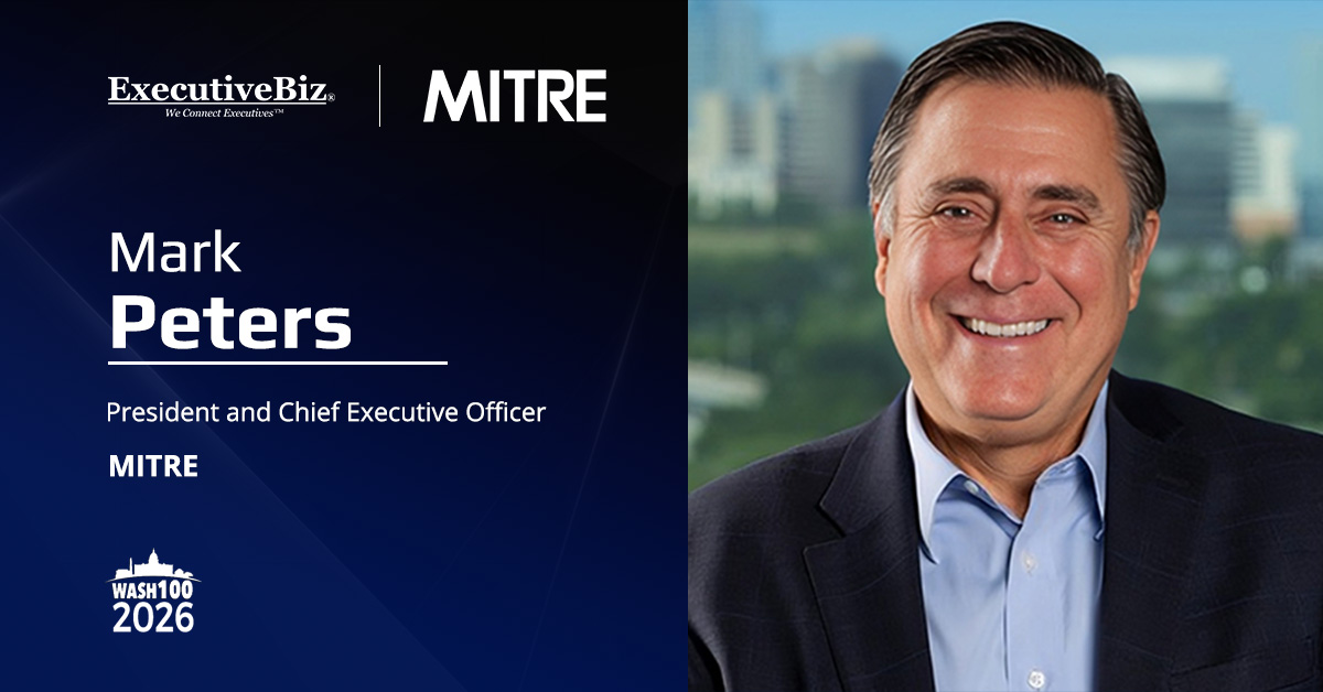 Mark Peters. The MITRE CEO called for realigning science and technology institutions around national missions.