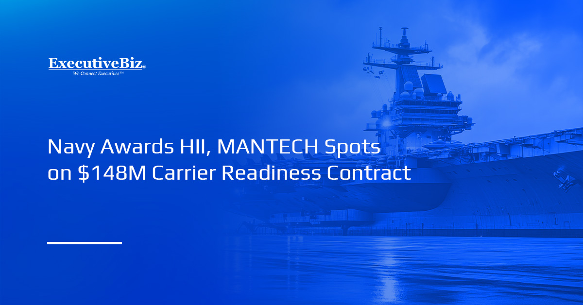 Navy Awards HII, MANTECH Spots on $148M Carrier Readiness Contract Aircraft carrier. The Navy has issued a multiple-award contract for aircraft carrier readiness support services.