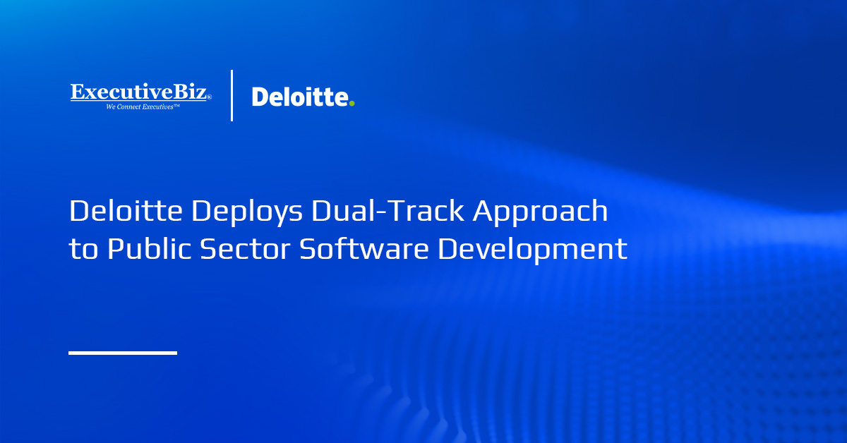 Deloitte logo. Deloitte has deployed a dual-track, integrated approach to public sector software development.